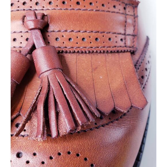 ALLEN EDMONDS BRIDGETON Kiltie Tassel Brogue Loafers Men's Size 8.5D Brown EUC - Picture 12 of 16